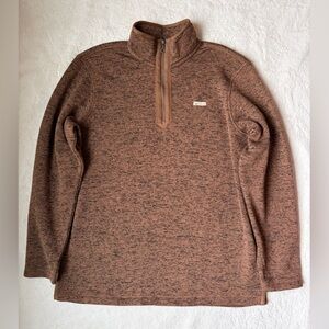 Banded Brown Quarter-Zip Top Men Size XL